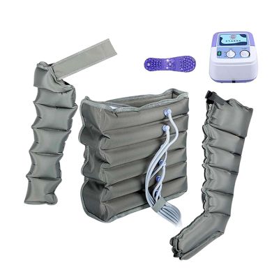 6-Cavity Lymphatic Drainage Massager, Full Body Waist Arm Leg Relax Instrument, Electric Air Compression Massager For Circulation, Improve Pain Full Body Waist Leg Arm Relax,Gray,1leg+1arm+waist