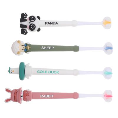 TEHAUX 4pcs Soft Toothbrush Set Three-Sided Head for Boys and Ages 3 First Toothbrush for Effective Oral Cleaning