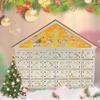 NVOQILIN Christmas Wooden Advent Calendar LED Light Snowflake Reindeer Countdown Drawer LED Lighted Snowflake Reindeer view 2