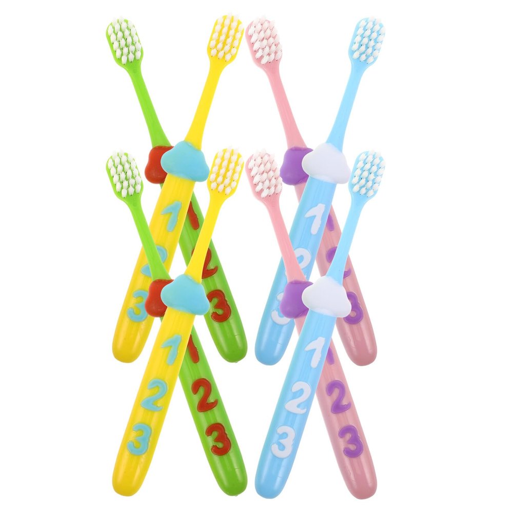 TOYANDONA 2sets Boys and Girls Toothbrush Boy Girl Manual Soft Bristles Number Handle Childrens Travel Oral Health Brush Toothbrush