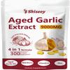 Aged Garlic Extract 2 Years Odorless 4-in-1 Fermented Garlic Supplements with Elderberry, Vitamin E & Zinc for Heart & Immune Support, Potent Antioxidant Supplements, Vegetarian, 300 Softgels