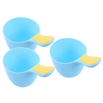 Abaodam 3pcs Shampoo Spoon Reusable Plastic Hair Washing Jug Boys and Girls Bath Cup Ergonomic Handle for Boy Girl Bath Rinse Cup for Newborn
