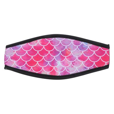 HOLIDYOYO Swimming Mask Strap Cover and Hair Band, Double-layer Pink Fish Scale Neoprene Sleeve, Washable Protective Snorkeling and Diving Strap for Water Sports