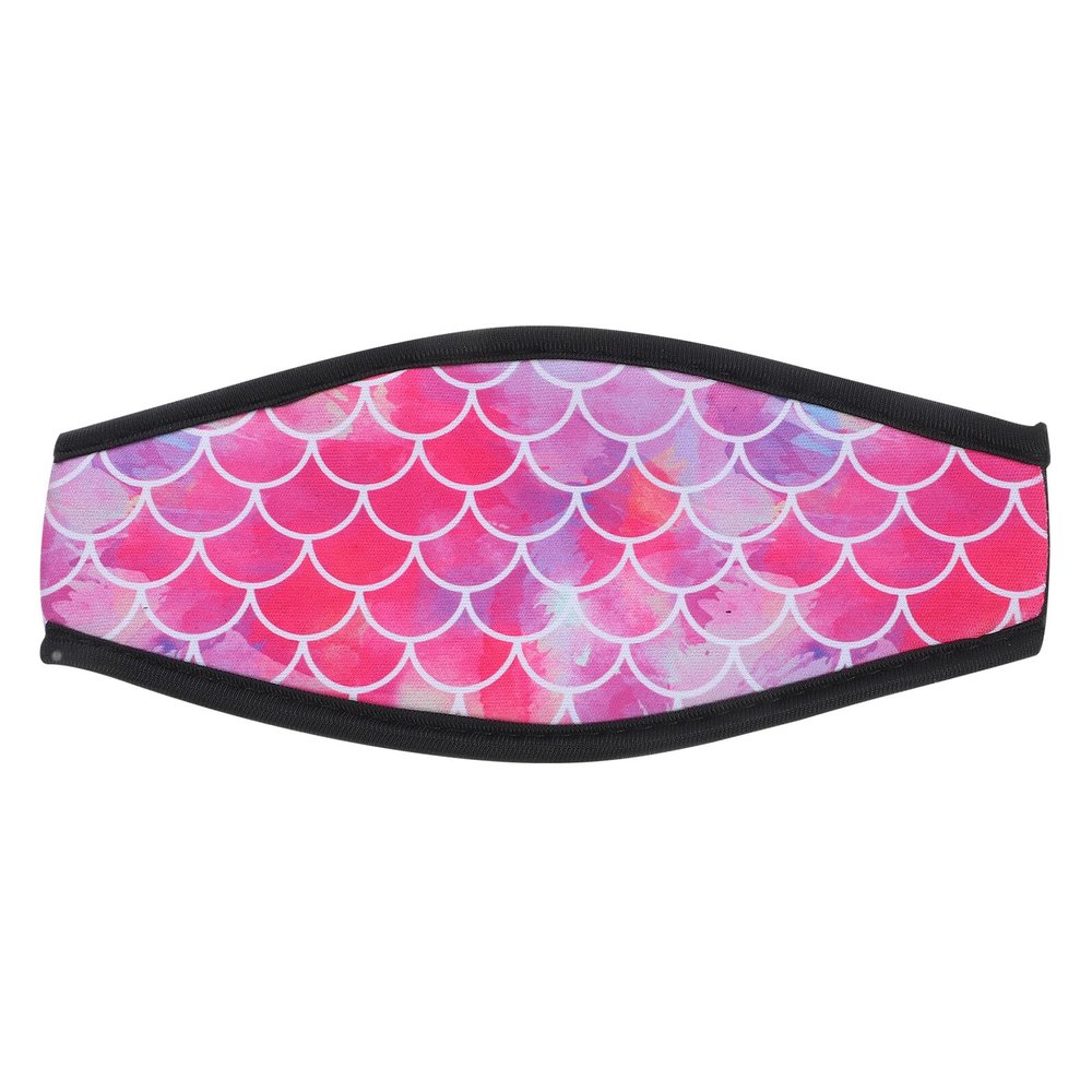 HOLIDYOYO Swimming Mask Strap Cover and Hair Band, Double-layer Pink Fish Scale Neoprene Sleeve, Washable Protective Snorkeling and Diving Strap for Water Sports