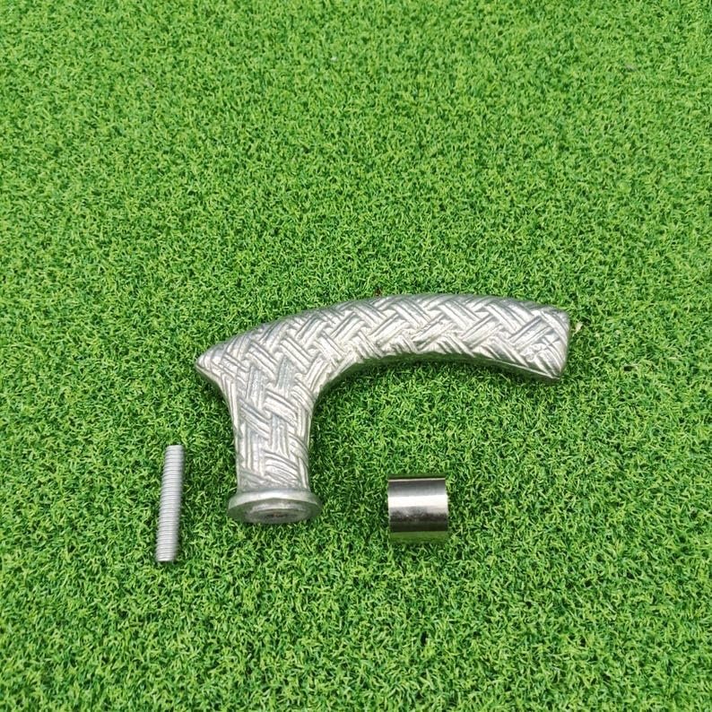 11 Cm Solid Brass Cris Cross Textured Walking Cane Handle | Vintage Cane Grip Replacement
