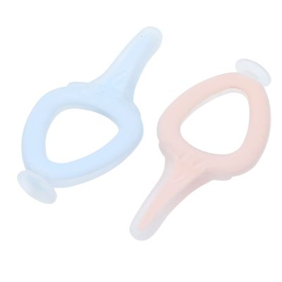 Hztyyier Baby Toothbrush Safe Lightweight Silicone Infant Training Toothbrush for Toddlers Blue 2 Pack