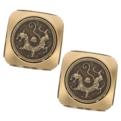 Anneome 2pcs Retro Metal Dice Cool Rotate Dice Office Desk Toy for Games Party Unique Handheld Rotator