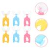 Toyvian Toothbrushes 6pcs and Comfortable Grip with Soft Silicone Bristles Toothbrush Set U-Shaped for Oral Cleaning, Manual with Comprehensive Cleaning Design Random Color Kids Toddler view 4