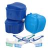 IMIKEYA Denture Soaking Cup Denture Storage Case 3 Sets with Brush and Secure Lid for Extending Lifespan Plastic and Nylon Ventilated Design for Travel and Outdoor Use view 1