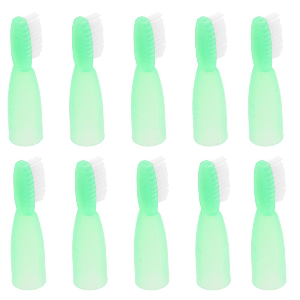 TOYANDONA 10pcs Soft Mini Toothbrushes Small Portable Prison Use Toothbrushes Short Handle Anti-Self- Design Suitable for Mental Health and Detention Facilities, Light Green