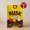 KCS Gur Rusk 400g x 2 Crunchy Whole Wheat Biscuit with Natural Jaggery | Healthy Snack for Tea & Coffee | Sweet and Delicious view 3