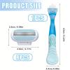 8PCS Women's Razor Blades Refills With Blue Handle,Women Razors For Shaving,Razor Heads Women,3 Layer Head & Pivoting Head,Smooth Womens Razors For Smooth Shave,Effortless,Washable & Easy To Replace view 2