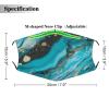 BVKWNTSA Reusable Respirator Face Mask with Filter - Turquoise Blue Gold Marble Printed Breathable Cotton Dust/Paint Safety Cover, Adjustable Ear Straps & Nose Wire view 2