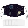 BVKWNTSA Reusable Respirator Face Mask with Filter - Space Planet Pattern Printed Breathable Cotton Dust/Paint Safety Cover, Adjustable Ear Straps & Nose Wire view 1