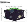 BVKWNTSA Reusable Respirator Face Mask with Filter - Space Planet Pattern Printed Breathable Cotton Dust/Paint Safety Cover, Adjustable Ear Straps & Nose Wire view 2