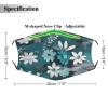 BVKWNTSA Reusable Respirator Face Mask with Filter - Teal Grey And White Floral Printed Breathable Cotton Dust/Paint Safety Cover, Adjustable Ear Straps & Nose Wire view 2