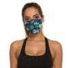 BVKWNTSA Reusable Respirator Face Mask with Filter - Teal Grey And White Floral Printed Breathable Cotton Dust/Paint Safety Cover, Adjustable Ear Straps & Nose Wire view 4