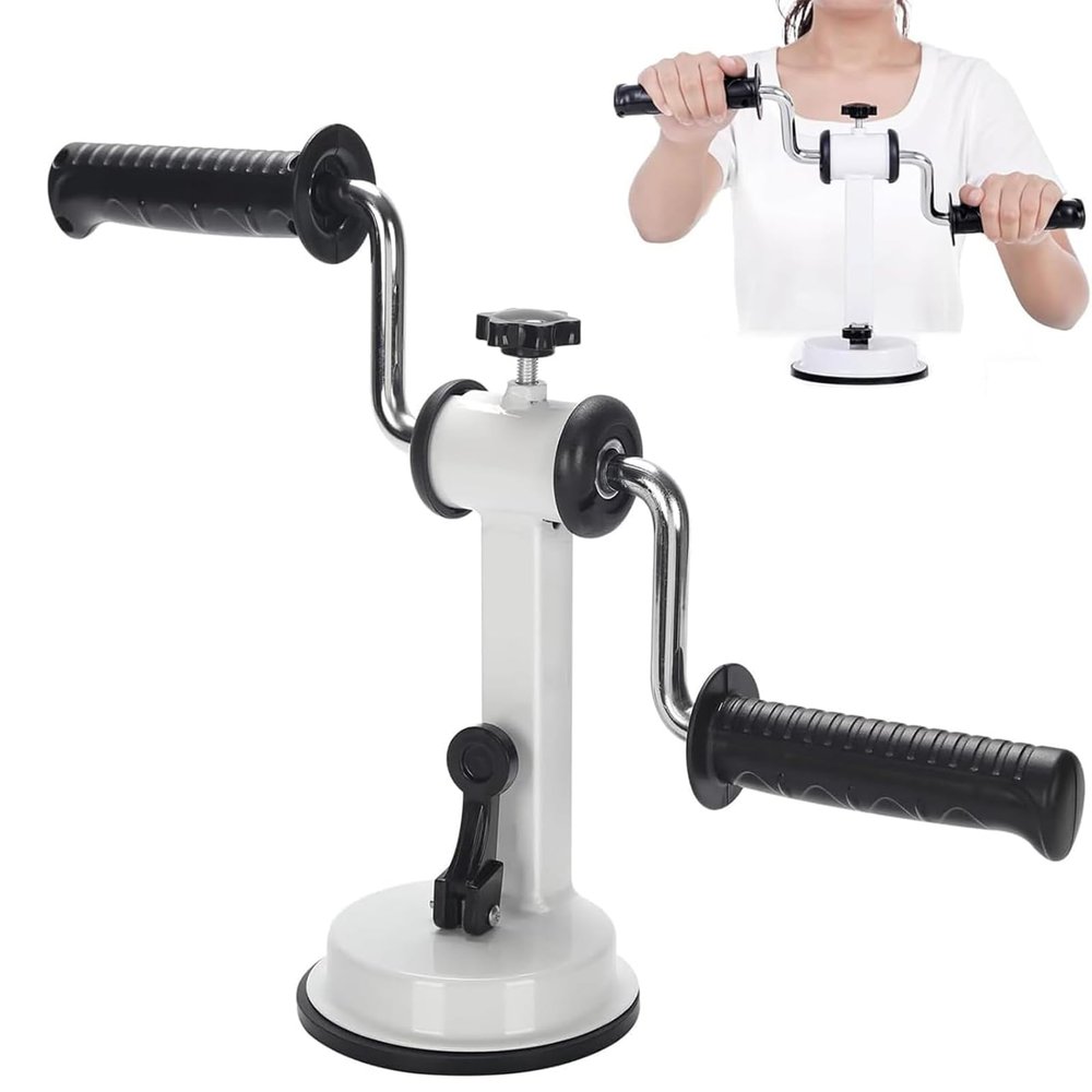 Arm Exerciser - Portable Hand Cranked Upper Limb Rehabilitation Device with Suction Cup Design, Adjustable Resistance & Full Angle Training for Shoulder and Neck Pain Relief