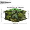 BVKWNTSA Reusable Respirator Face Mask with Filter - Green Leaves And Plants Printed Breathable Cotton Dust/Paint Safety Cover, Adjustable Ear Straps & Nose Wire view 2