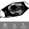 BVKWNTSA Reusable Respirator Face Mask with Filter - Soccer Black Printed Breathable Cotton Dust/Paint Safety Cover, Adjustable Ear Straps & Nose Wire view 3