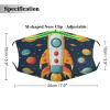 BVKWNTSA Reusable Respirator Face Mask with Filter - Rocket Clipart Space Ship Printed Breathable Cotton Dust/Paint Safety Cover, Adjustable Ear Straps & Nose Wire view 2