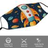 BVKWNTSA Reusable Respirator Face Mask with Filter - Rocket Clipart Space Ship Printed Breathable Cotton Dust/Paint Safety Cover, Adjustable Ear Straps & Nose Wire view 3