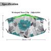 BVKWNTSA Reusable Respirator Face Mask with Filter - Teal Grey And White Floral1 Printed Breathable Cotton Dust/Paint Safety Cover, Adjustable Ear Straps & Nose Wire view 2
