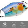 BVKWNTSA Reusable Respirator Face Mask with Filter - Tropical Beach Drink Printed Breathable Cotton Dust/Paint Safety Cover, Adjustable Ear Straps & Nose Wire view 3