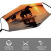 BVKWNTSA Reusable Respirator Face Mask with Filter - Sunsets Lake Horses Printed Breathable Cotton Dust/Paint Safety Cover, Adjustable Ear Straps & Nose Wire view 3