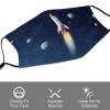 BVKWNTSA Reusable Respirator Face Mask with Filter - Rocket in Space Printed Breathable Cotton Dust/Paint Safety Cover, Adjustable Ear Straps & Nose Wire view 3