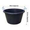 TRG Set Of 2 X 70L Black Heavy Duty Bucket with Blue Rope Handles Perfect for Mixing Plaster, Cement, Muck & Water Versatile Indoor & Outdoor Storage Tub for Garden, DIY & Construction view 2
