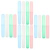 Alipis 16PCS Travel Toothbrush Box Portable Plastic Hard Case with Dustproof Lid for Camping Home School Business Trip Oral Hygiene Storage