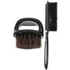 Sewroro Men's Beard Styling Brush Set Bristle Dusting Brush and Nylon Hair Neck Duster, Black Hair and Mustache Grooming Tools for Barber and Personal Use view 1