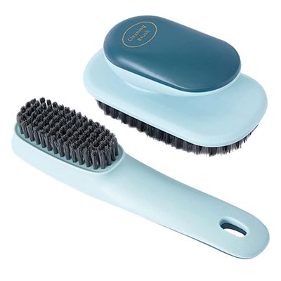ibasenice 2pcs Scrub Brush with Comfortable Grip Soft Bristles Laundry and Shoe Cleaning Brushes for Stubborn Dirt Removal Clothes and Shoes Household Use for Home Kitchen Bathroom Travel