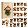 Fun Pug Advent 2025 Christmas 24 Days 2D Acrylic Dog Seasonal Decoration view 1