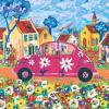 20 Napkins Portchie Pink Car on Flower Street Table Decoration Paper Napkins Autumn with Motif Also for Decoupage and Decoupage 33 x 33 cm view 1