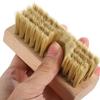 YARNOW 2pcs Cleaning Brush Set with Wood Handle and Soft Hard Bristles, Versatile Household Shoe Cleaner Brush for Laundry and Clothes Washing, Sturdy Pp and Nano Fibre Material view 3
