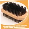 Alipis 2pcs Two Sided Boar Bristle Hair Brush for Men with Rubber Wood Handle, Gentle Brushing and Versatile Styling Hair and Beard Brush with Double-sided Design for Daily Grooming view 4