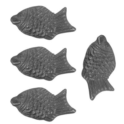 Homoyoyo 4pcs Cast Iron Fish Cooking Utensils Natural Iron Vegan Athletes Anemia Aid Soup Food Preparation