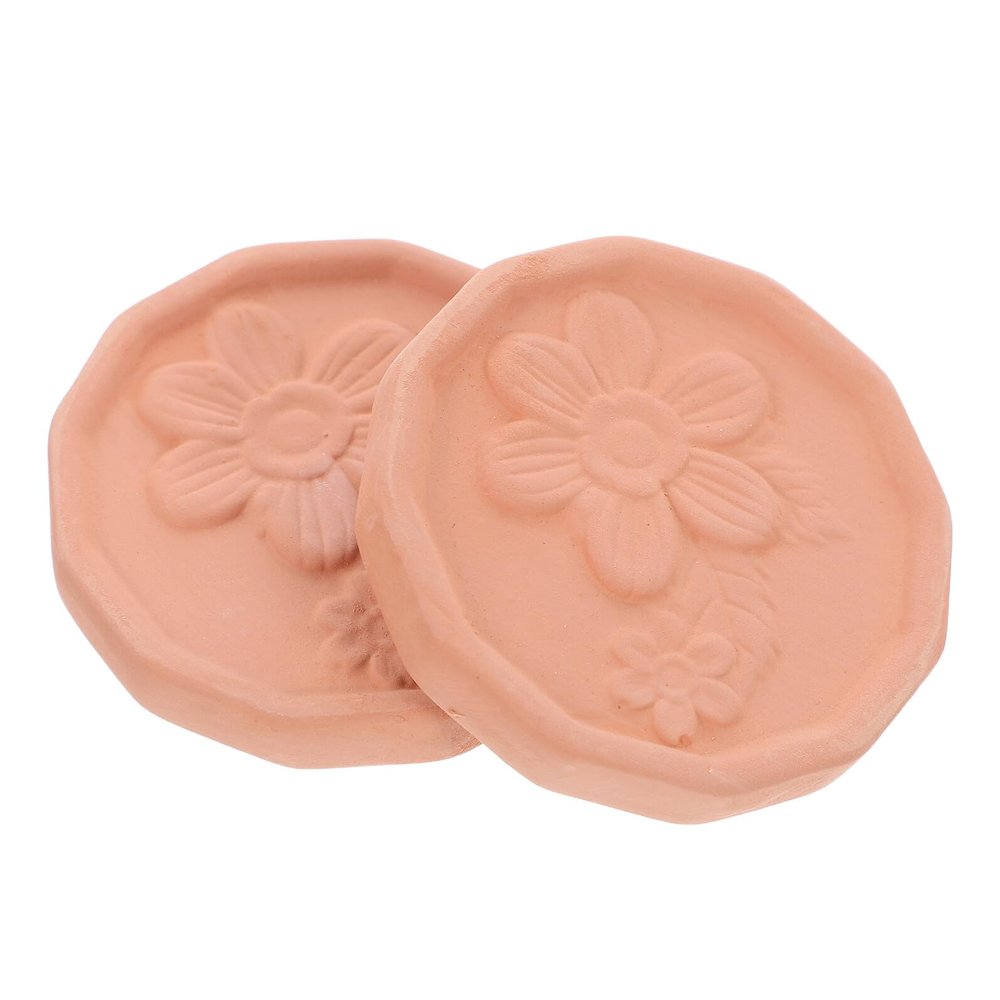 Angoily 2pcs Food-safe Terracotta Brown Sugar Saver Discs Reusable Humidifying Stones for Moisture Balance in Sugar Jars Cookie and Cracker Storage Natural Clay Moisture Absorber for