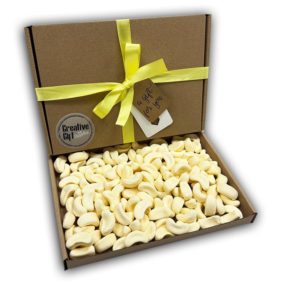 Foam Bananas Sweets Gift Box Hamper For Any Occasion (Kraft Box, Yellow Ribbon)