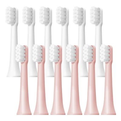 6/12Pcs Replacement Brush Heads Compatible for T100 Mes603 Electric Toothbrush Vacuum Soft Bristle Suitable Nozzles(T100-WH6 PK6)