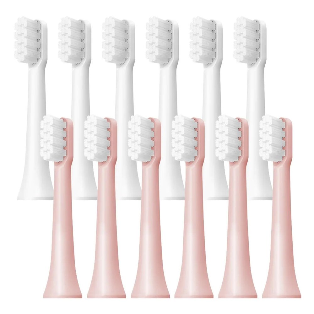 6/12Pcs Replacement Brush Heads Compatible for T100 Mes603 Electric Toothbrush Vacuum Soft Bristle Suitable Nozzles(T100-WH6 PK6)