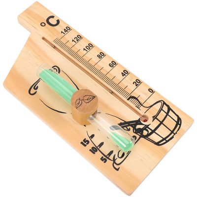 Anneome Wooden Hourglass Sauna Timer with Glass Sand for Temperature Measurement, Lightweight Wall-mounted Classic Design Timer Suitable for Sauna Use