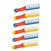 TEHAUX 6pcs Shoe Cleaning Brush Set Hard Bristles, Sturdy Plastic Scrub Brushes for Laundry and Shoes, Multi-Purpose Cleaning Tool for Household Use, Blue and Yellow Handles view 1
