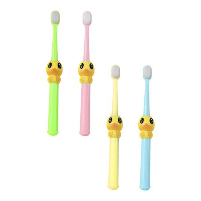 Ciieeo 4pcs Cartoon Bristle Toothbrush Set Soft Bristles Tooth Cleaning Tool for 2-10 Years Old Oral Care Colorful