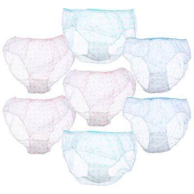 Ciieeo 7pcs Disposable Maternity Underpants Postpartum Cotton Briefs Breathable Protective Panties for Women L Size Assorted Colors Comfortable Postpartum Wear