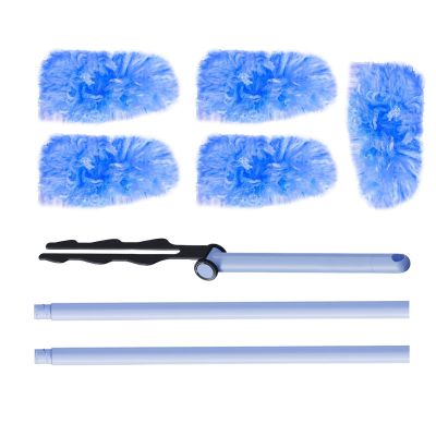 Microfiber Duster - 180 Degree Adjustable Washable Bendable Spider Web Brush Ceiling Cleaning Kit | Cleaner for Wet or Dry Cobweb Ceiling Fan Floor Car Blind Home