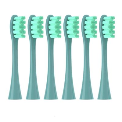 4/6PCS Replacement Heads Compatible for Oclean X/X PRO/ Z1/ F1 Gray Brush Heads Soft Dupont Sonic Toothbrush Vacuum Bristle Nozzles(6PCS Green)