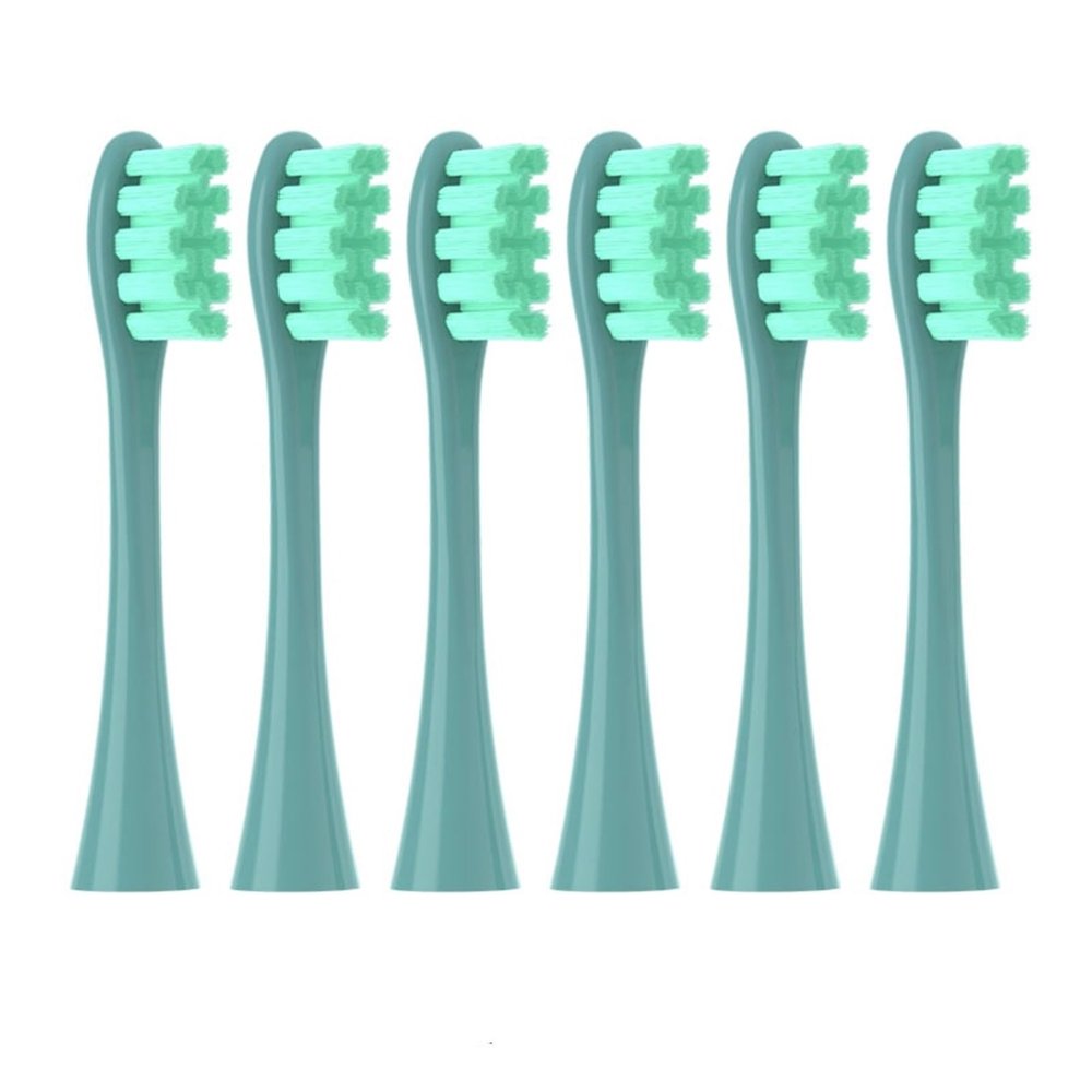 4/6PCS Replacement Heads Compatible for Oclean X/X PRO/ Z1/ F1 Gray Brush Heads Soft Dupont Sonic Toothbrush Vacuum Bristle Nozzles(6PCS Green)